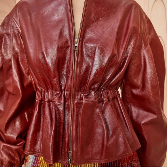 Ulla Johnson Briar Lamb Leather Jacket Mahogany Size Small NWOT - Picture 2 of 15